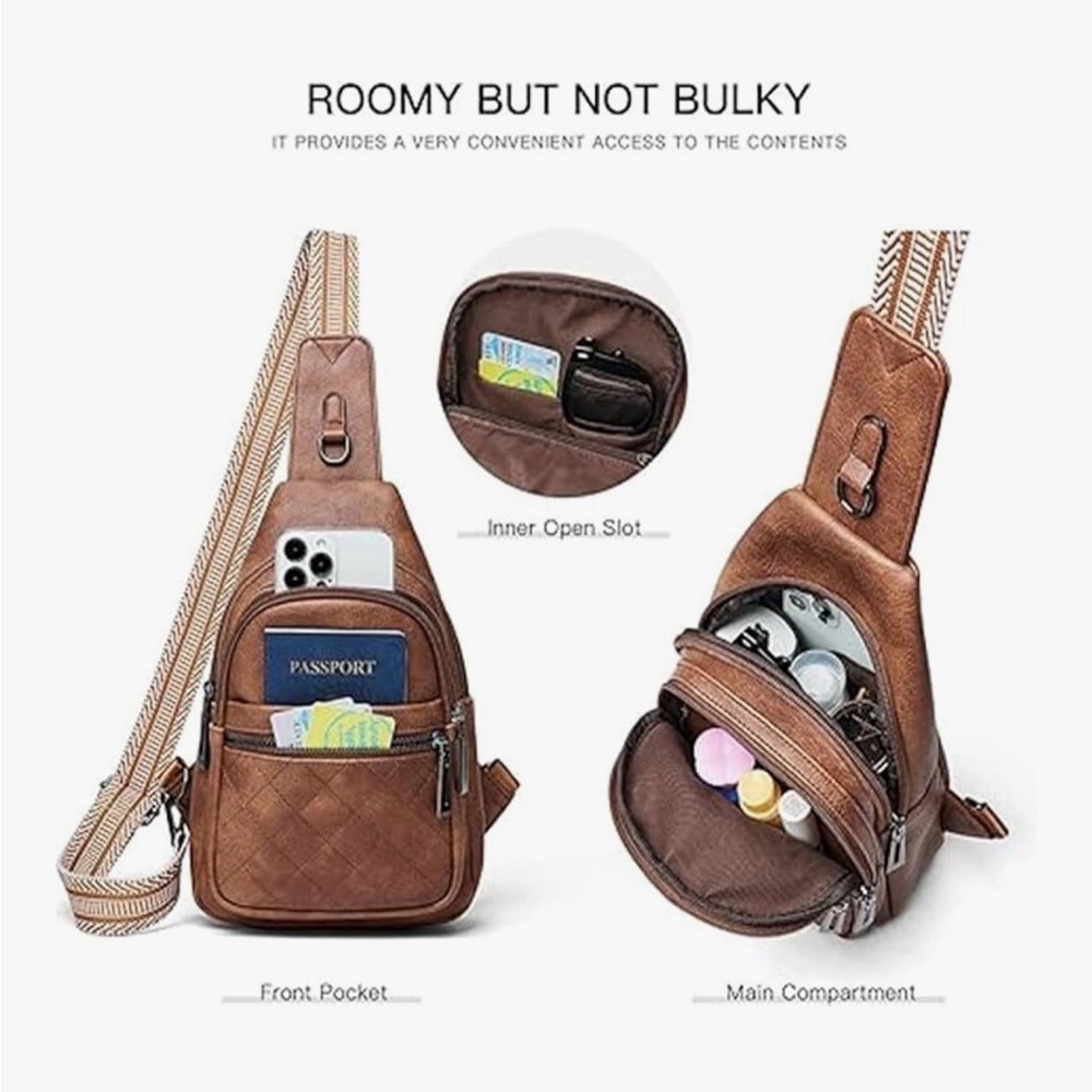 Brown Leather Sling Bag - Picture 3 of 4